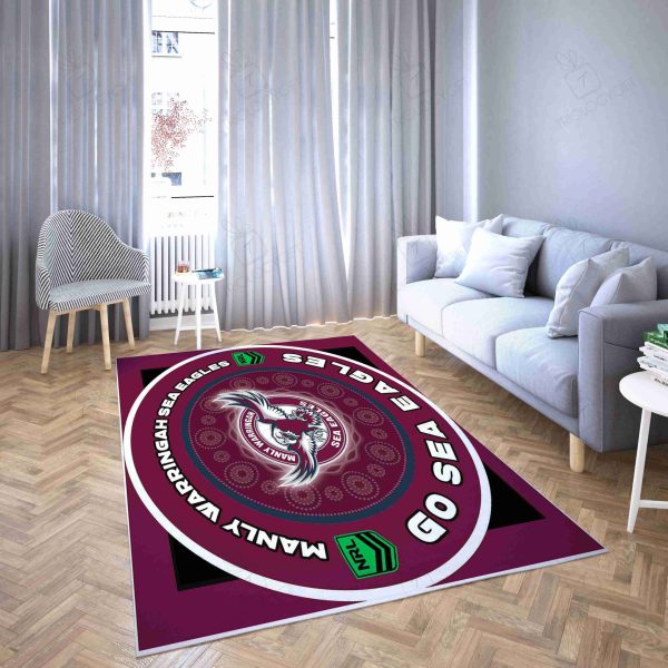 Manly Sea Eagles Rectangle Area Rugs Carpet For Living Room, Bedroom, Kitchen Rugs, Non-Slip Carpet Rp121777 Print